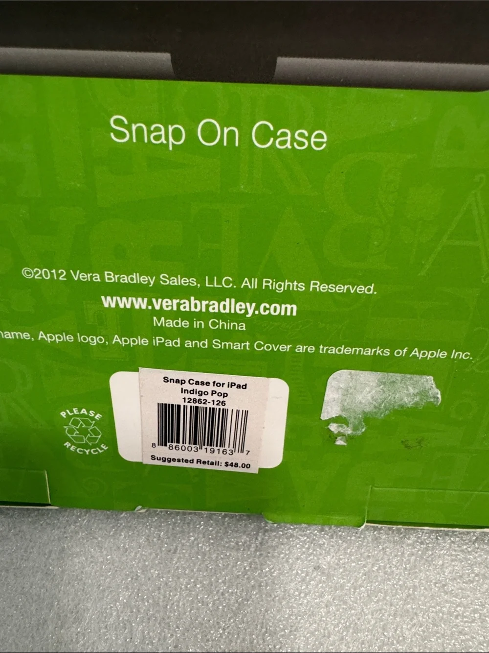 Vera Bradley indigo pop iPad snap case iPad 2 and 3 NIP